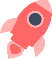 Şeffaf arka plana sahip kırmızı roket simgesi