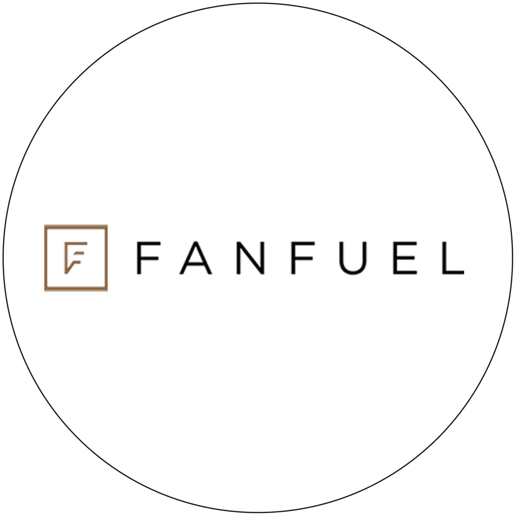 Fanfuel logo in black and brown with a transparent background