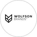 Wolfson Brands logo in black and white with a transparent background