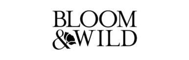 Bloom & Wild logo in black text with a floral icon, displayed on a transparent background.