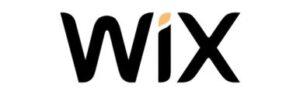 "i" üzerinde küçük bir sarı vurgu bulunan siyah Wix logosu