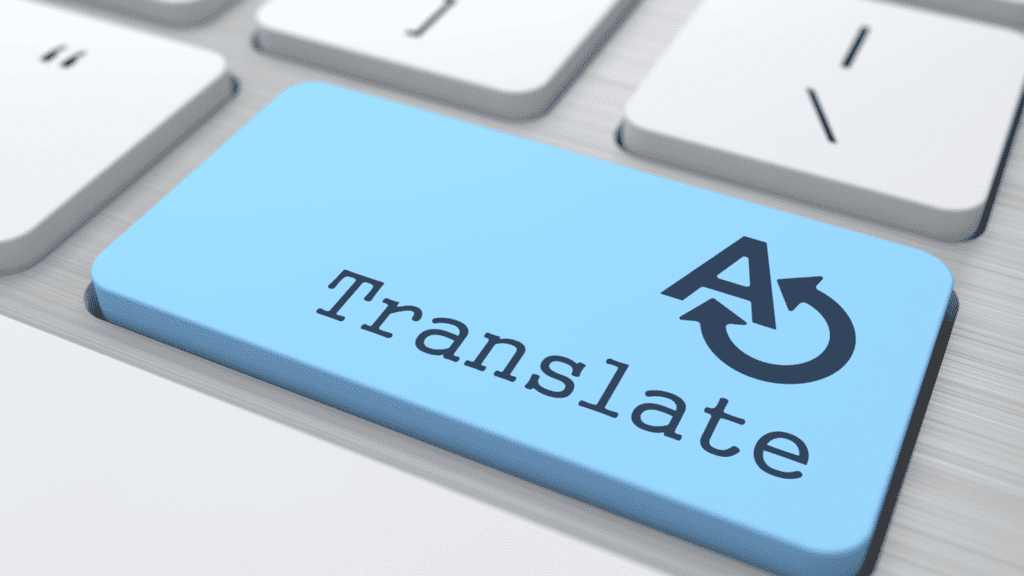 Translate button on a keyboard symbolising real-time multilingual customer service.