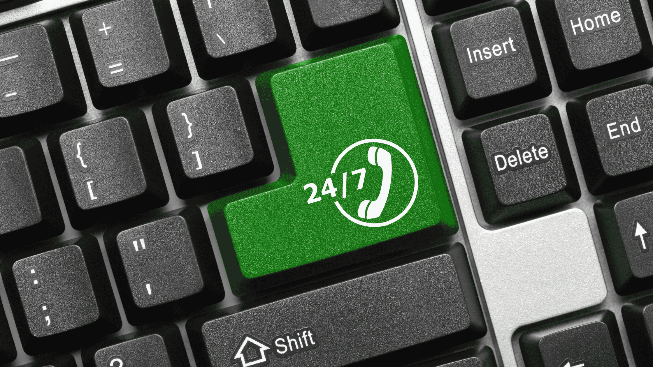 Keyboard button symbolising around the clock multilingual support for seamless assistance.