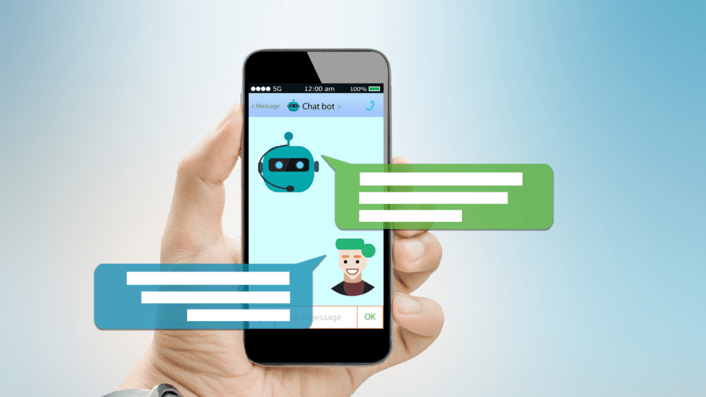 A chatbot conversation displayed on a smartphone screen.