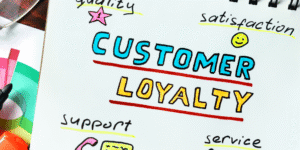 Colourful customer loyalty concept illustration